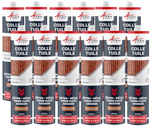Hybrider Polymer-Klebstoff für Dachziegel : ARCAMASTIC FUGEN UND KLEBER Terrakotta - 290 ml x 12