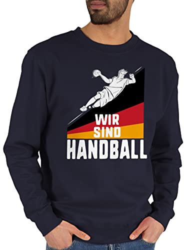 Sweater Pullover Sweatshirt Herren Damen - Handball EM 2026 Trikot Ersatz - Wir sind Handball! Deutschland - L - Dunkelblau - handballer nationalmannschaft pulli hanball halbball handball. handball,