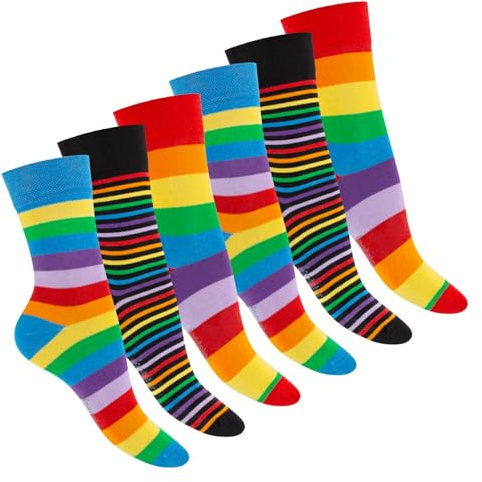 Footstar Damen Ringel Socken (6 Paar) - Fun 39-42