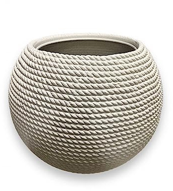 Vaso in resina Sfera Bali effetto corda d50x42 cm Colore Corda