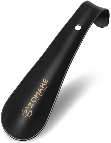 ZOMAKE Calzador de Zapatos Pequeño - Calzador de Zapatos Acero Inoxidable 15cm,Calzador Pequeño Portátil para Viajar(1 Pieza Negra)