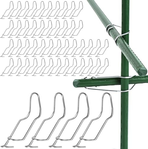 OAHAO 50PCS Plant Trellis Connecting Buckles,Garden Stakes Trellis Clips for Bamboo Canes,Garden Support Stakes Plant Climbing Frame Buckles for Tomato Cucumber Eggplant Vine Vegetable (16MM)