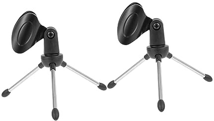 ifundom 2 Stück Verstellbarer Mikrofonständer Mit Mikrofonklemme Rutschfestes Desktop Stativ Für Konferenzen Online Meetings Und Live Aufnahmen