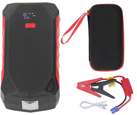 Risegun Car Jump Starter, Portable Battery Charger 12V High Power 7200mAh Capacity Emergency Vehicle Power Supply 10W Wireless 5V 2a USB Output