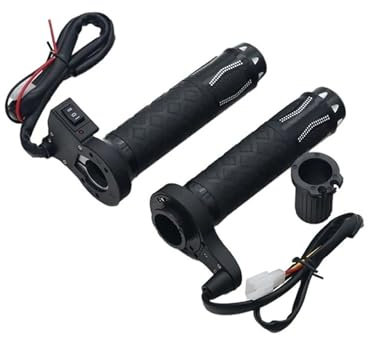 JUANZD 12V Elektrische Heizgriffe for Motorräder, Motorrad, Heizgriff, ATV, Roller, 22 mm, 7/8 Zoll, Lenker, Handwärmer, Aluminium(Svart)