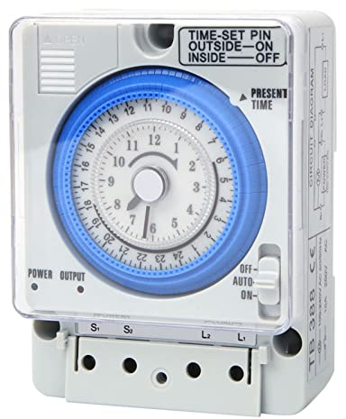 Risegun Relais de minuterie mécanique AC250 V 20 A, interrupteur horaire 15 minutes 24 heures, sans panne de courant.