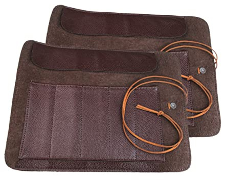SHOWERORO 2stücke Kunstleder Rolltasche Für Schnitzmesser Mit Organizer-funktion Aufbewahrungstasche Mit Mehrzweck-design Platzsparend Und Leicht Für Handwerker Und Unterwegs