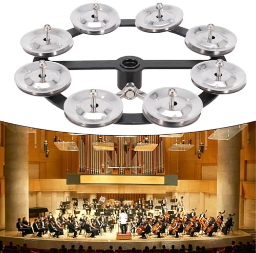 Hi Hat Tamburin mit Reihenschellen, tragbares Schlaginstrument