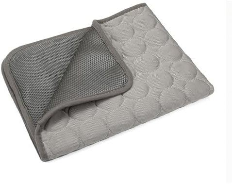 KKTX Kühlmatte für Hunde, selbstkühlende Bettmatte für Haustiere, ungiftiges Eisseidenmaterial, Hundematte, Sommerbettunterlage für kleine, mittelgroße und große Katzen,40CM x30CM, Gray