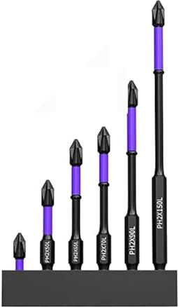 Okeeyseda High Hardness and Strong Magnetic Bit, 6Pcs Anti-Slip and Shock-Proof Bits with Screwdriver Bits, Magnetic Bit Kit Easy to Use