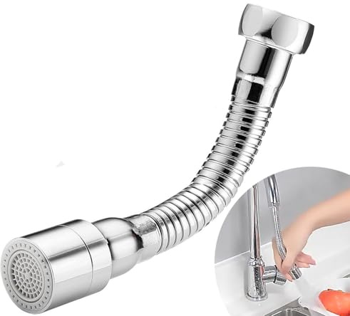 SkyJoy®.Extensión de grifo 14cm. de acero inoxidable 304.Orientación fija.Práctico para cepillarse los dientes, lavarse la cara y el pelo y para recoger el agua. (14cm)