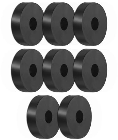 M METERXITY 8 Piezas Arandelas De Aislamiento De Goma, 1.4 OD 0.4 ID 0.3 Gruesas Almohadillas Antivibratorias Redondas Para Accesorios De Hogar Y Automóvil [Negro]