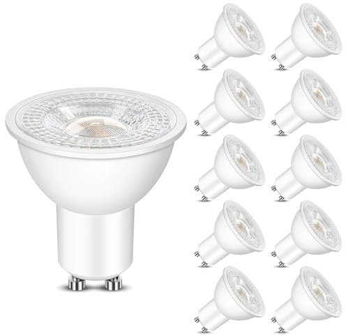 Morotty Lampadine LED GU10 Bianco Caldo 2700K,5W (Equivalenti a 50W),500 LM Faretto LED,Non Dimmerabile,Angolo Fascio 60°,10 Pezzi