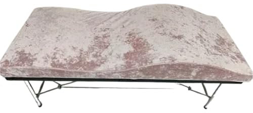 LUKYWANG Kosmetikliege Schönheitssalon Gebogene Wimpernauflage for Verlängerungen, Samt-Massagetisch, Wimpernmatratze, Bett for Schönheitssalon Wimpernliege(Ice Pink Topper,L180 W70 cm)