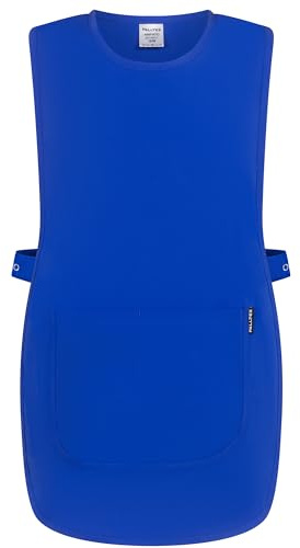 PALLTEX Ampato - Grembiule da donna e uomo, con tasche, regolabile, per lavoro, gastronomia, pulizia, parrucchiere e cosmetici, taglie S/M, L/XL, blu reale, xxl