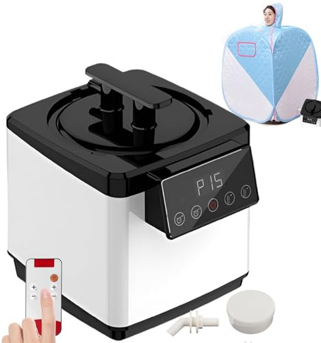 Portable Sauna Steamer, 1000W Steam Generator with Remote Control & Herbal Box, Indoor Fumigation Machine for Home SPA Shower & Body Relaxation
