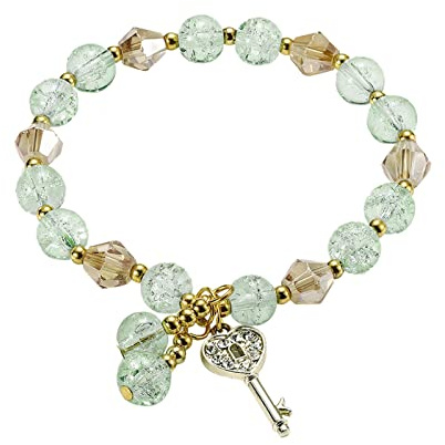 Generisch Bracelet en macramé pour femme - Bracelet de perles empilables - Bracelet de perles multicouche réglable - Bracelet coloré en cuir pour fille, A, Acier allié, Pas de gemme