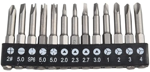 Set di 13 punte per cacciavite a forma speciale da 50 mm con PH2 SL Triangolo Y U 3 punti 4 punti per riparazione di elettrodomestici Riparazione Giocattolo Fix Compatibile con cacciaviti elettrici