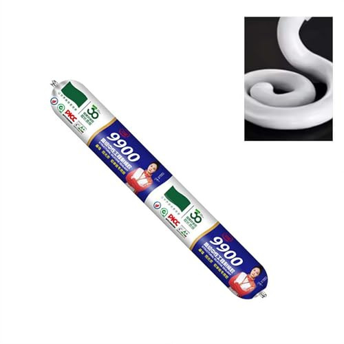 9900 Silicone Waterproof Sealant for Roof and Wall Crack Repair, Outdoor High Temp Resistant Exterior Caulk, Professional UV Proof Permanent Leak Solution for Gutters, RVs and Window Frames (White)
