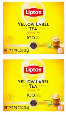 Lipton Yellow Label International Blend | Black Tea | Premium Tea | Lipton Tea Bags | 200 Grams (Pack of 2)
