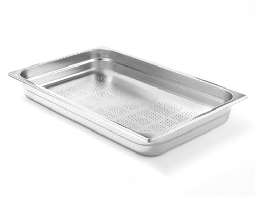 HENDI Gastronormbehälter, perforiert, 2,5L, GN 1/1, (H) 20mm, Edelstahl | Sehr robust, geeignet für Chafing Dishes, Backöfen, Gefrierschränke, temperaturbeständig von -40° bis 300°C, 530x325mm