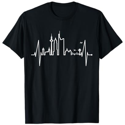 Frankfurt Skyline Herzschlag Fan Ich Liebe Frankfurt Am Main T-Shirt