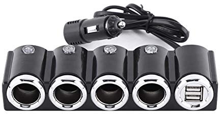 Chargeur de Voiture, DC 12V/24V USB 4 Voies Allume-Cigare Allume-Cigare Adaptateur de Chargeur d'alimentation Chargeur de Voiture à Charge Rapide