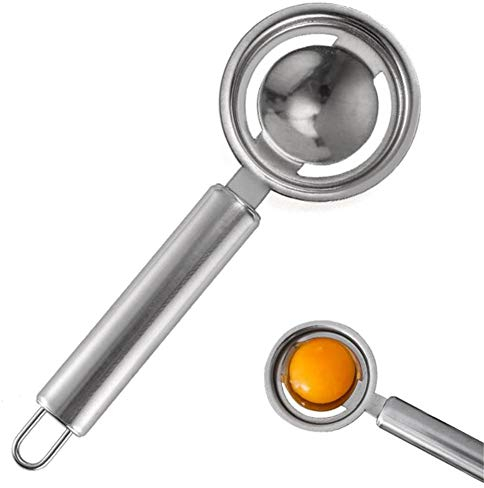 DUBENS 2 Stück Edelstahl Eigelb Filter DIY Küche Gadget Separator für Ei Eigelb und Eiweiß, Ei Separator, Edelstahl Ei Weiß Eigelb Filter Ei Sieb Küche Gadget Kochen Werkzeug