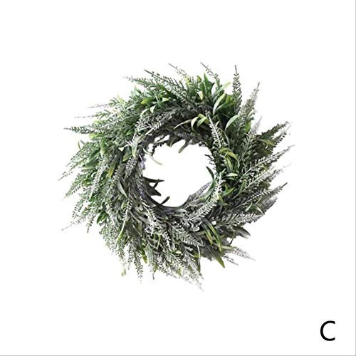 Vimmor 1pc Gefälschte Lavendel Hängende Kranz Kunststoff Simulation Garland Ornament Weihnachtsdekoration Hochzeitsfeier Lavendel Für Front B8m2 Weiß