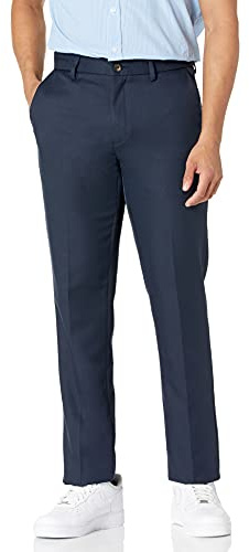Amazon Essentials Pantalón de Vestir Ajustado para Hombre, con Frente Plano, Color Azul Marino, 36 de Ancho x 29 de Largo