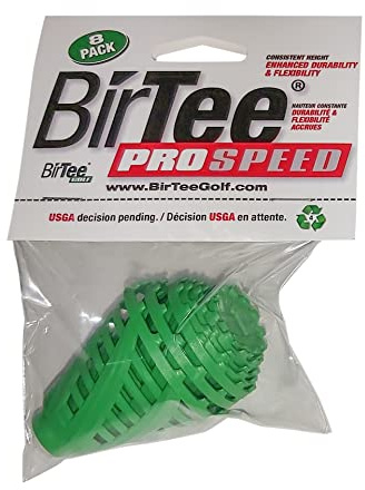 BirTee Pro Speed Golf Tees – Verbesserte Haltbarkeit, 8 Stück Indoor/Simulator/Winter Tees (Grün)