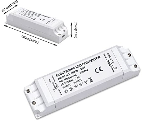 ShuoHui Led Trafo 12 Volt Treiber Driver 12V DC Transformator Vorschaltgerät 0,5-30W