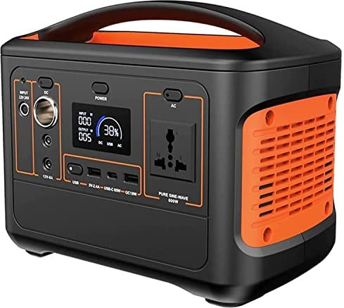 Portable Power Station 500Wh Backup Lithium Battery Pack, Power Supply Solar Generator with 2 * 220V/500W Pure Sine Wave AC Outlets for Outdoors Camping Adventure Travel Hunting Blackout Emergency