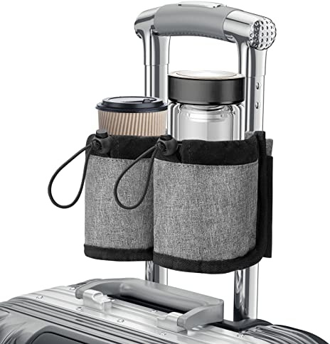 Gepäck-Becherhalter Tragbarer Reise-Getränkehalter mit Zwei Kaffeetassen Luggage Cup Holder Reisezubehör für Reisende Flugbegleiter