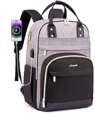 LOVEVOOK Laptop Backpack for Women, Waterproof 15.6 inch Work Bag Womens | Rucksack with Anti-theft Zipper & USB Port, Large Ladies Backpacks Back Pack Womans for Travel School University Office