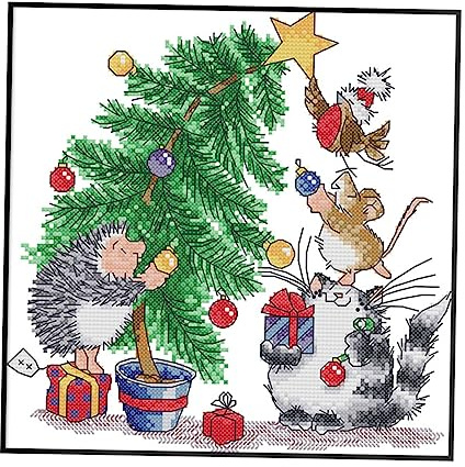 TOPPERFUN 1juego Kit De De Árbol De Navidad De Algodón Ecológico Decoración Mural Para Principiantes