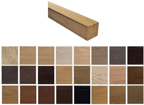 Pasamanos de madera, tubo de madera, rectangular, 40 x 40 mm, madera de roble, barnizada y lacada (roble 40 x 40/275 cm)