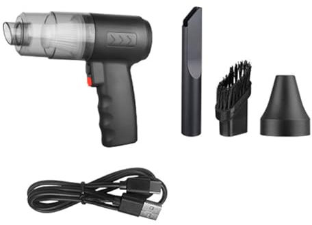Wizoowip Aspirateur à Main sans Fil Rechargeable de Grande capacité, Puissant pour la poussière de Voiture, Forte Aspiration de 5500pa, à Faible Bruit Noir