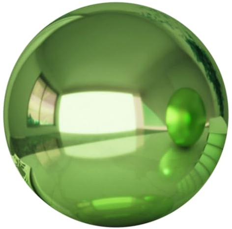 Gazing Globe Gartenkugeln, farbige Kugel, hohle Kugel für den Außenbereich, hohle Kugel, Terrassenkugeln, Gartendekoration, Spiegelverkleidung, Spiegelkugel, zarte hohle Kugel aus Edelstahl (grün, 12