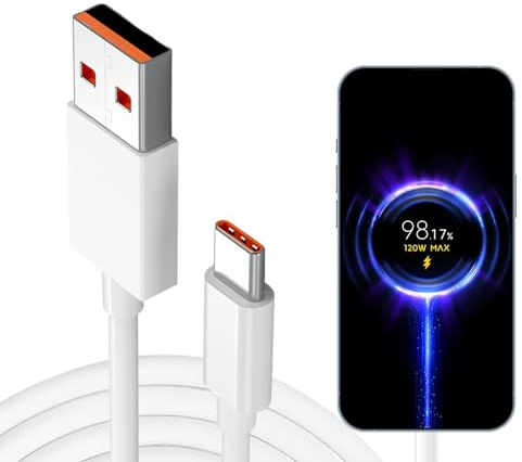 Wonvify Cable de Carga 120W USB C 6A 2M Cable de Datos USB 3T Pro 12T Pro 12T 11Tpro, Cable de Turbo de 67W para 12 Lite 12X 11T, 11 11S Pro, Mi 11 Ultra 11i