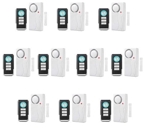 NineLeaf Drahtloser Türalarm mit Fernbedienung, Alarme für offene Fenster, Haussicherheitssensor, Poolalarm für Kindersicherheit, Schiebetür (7er Pack)