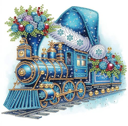Generisch Weihnachts Zug Diamond Painting - 5D Diamant Malerei Bilder für Erwachsene, Halloween und Weihnachten - Diamond Art für Dekor
