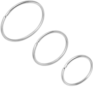 Body CAC 20G/22G extra tunn stål sömlös delad näsring ring ring ring piercing, 3pc split ring: 20g×7/8/10mm, Rostfritt stål