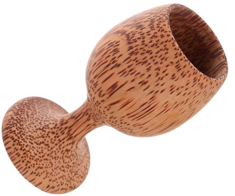 PRETYZOOM Holzkelch Aus Kokosnussholz Wiederverwendbar Für Wasser Wein Und Tee Runder Stiel Für Camping Mehrzweckbecher Mit Edlem Design