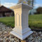 FABRIQ Grande colonne 40 cm 25 kg - Colonne de fleurs en pierre coulée - Socle - Figurine en pierre résistante aux intempéries - Décoration de jardin - Colonne de ration avec un motif (blanc)