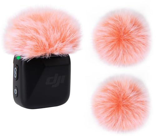 YOUSHARES 2 Stück Mikrofon Windschutz für DJI Mic Mini, Rosa Fell Mikrofon Popschutz für DJI Mic Mini zur Rauschreduzierung und Klangverbesserung, Ideal für Vlogs, YouTube und Smartphone-Aufnahmen