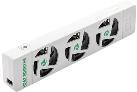 YAR Heatbooster Heizkörper Ventilator mit Temperaturregelung – Heizkörperlüfter startet bei 30 °C & stoppt bei 25 °C – Heizungslüfter/Wärmeverteiler für Heizkörper