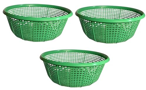 Panier Fruits et Légumes pour Balance - Ø330 mm - Vert - Plastique - Lot de 3