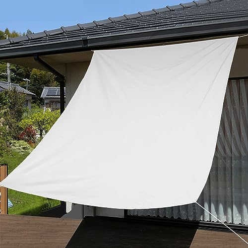 Outdoor 130 x 1000 cm wasserdichter Gartenzaun für Terrasse, Hinterhof, Veranda, UV-Schutz, weiße Sichtschutzwand für Balkon