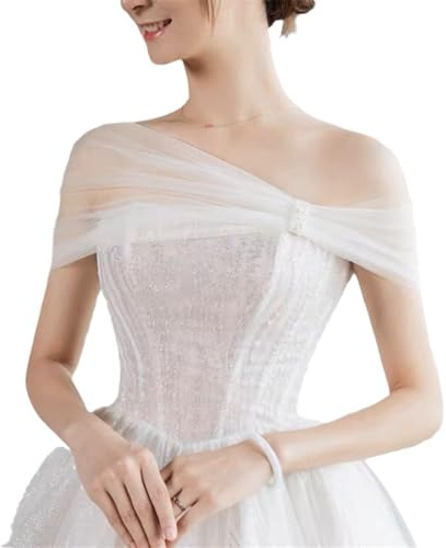 Stola Damen Brautstola Elegant Brautkleid Umhang mit Strass Cocktaikleid Cape Verstellbar Capelets Braut Bolero Schultertuch Abendkleid Festlich Umschlagtücher Schalwickel für Sommer Hochzeit